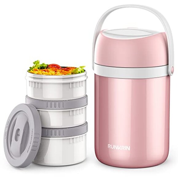 Runkrin 64oz Insulated Food Jar | 3-Tier Stackable | Food Storage | NIB - Picture 3 of 3